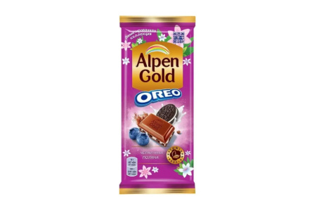 Шоколад ALPEN GOLD Oreo 85гр Черника 1/19шт