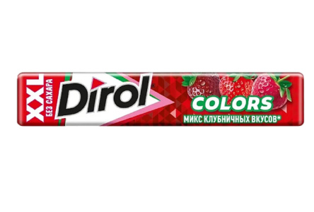 Жевательная резинка DIROL COLORS XXL 19гр Микс клубничных вкусов 1/18шт