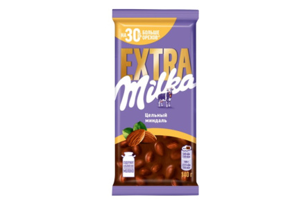 Шоколад MILKA Extra 140гр Цельный миндаль 1/15шт