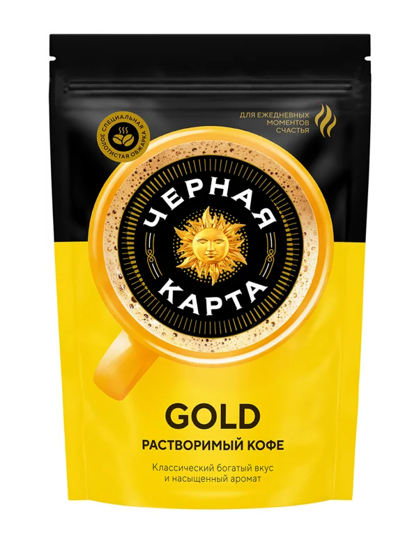 Кофе растворимый ЧЕРНАЯ КАРТА GOLD 130гр м/у 1/6шт