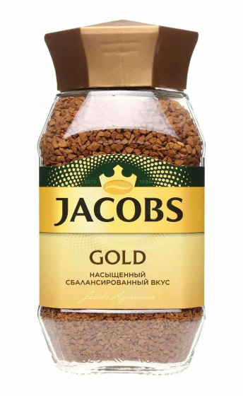 Кофе растворимый JACOBS GOLD 95гр ст/б 1/12шт