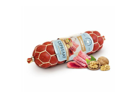 Колбаса варено-копченая ВЫСОКИЙ ВКУС 250гр Сервелат ореховый СПК