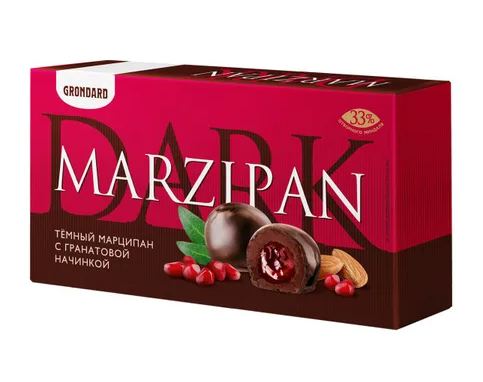 Набор конфет ГРОНДИНИ 126гр Марципан темный с гранатом 1/10шт