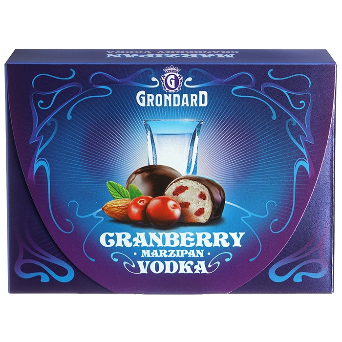 Набор конфет ГРОНДИНИ 98гр Клюква с водкой 1/10шт