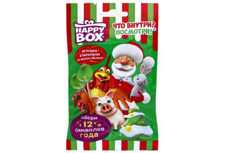 Игрушка с конфетой HAPPY BOX 20гр 12 символов года 1/12шт