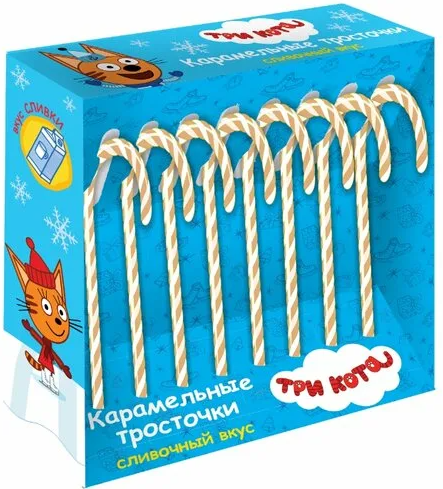 Карамель ТРИ КОТА 120гр Тросточки 1/12шт Сладкая Сказка
