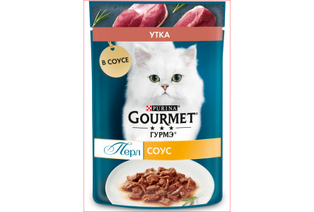 Корм д/кошек GOURMET PERLE 75гр Утка Соус 1/26шт