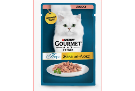 Корм д/кошек GOURMET PERLE 75гр Лосось СоусДеЛюкс 1/26шт