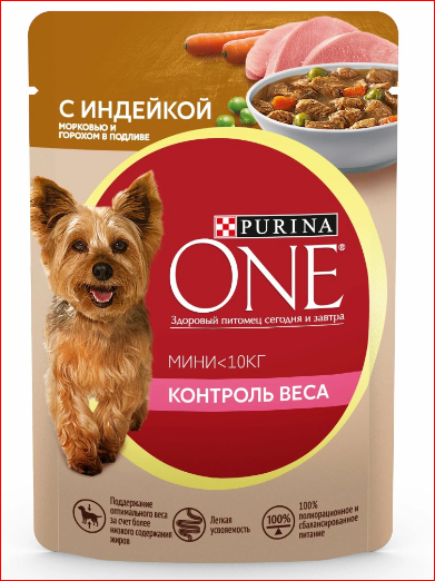 Корм д/собак ONE MINI 85гр индейка/морковь 1/26шт