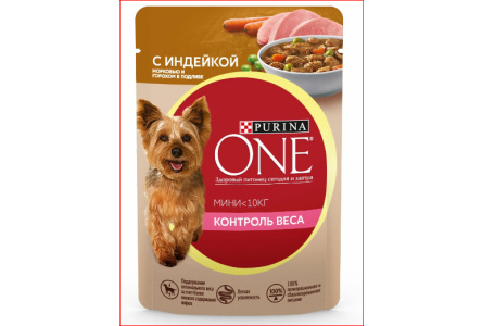 Корм д/собак ONE MINI 85гр индейка/морковь 1/26шт