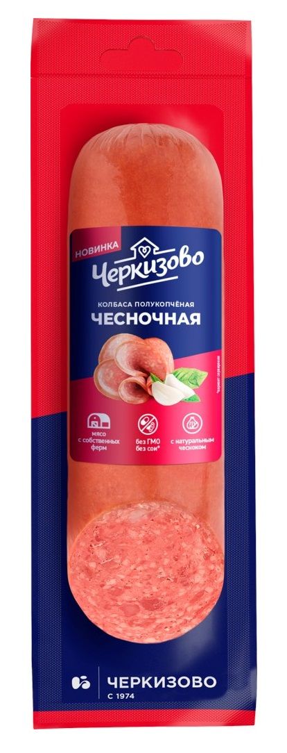 Колбаса полукопченая ЧЕРКИЗОВО 300гр Аппетитная с чесноком 1/6шт