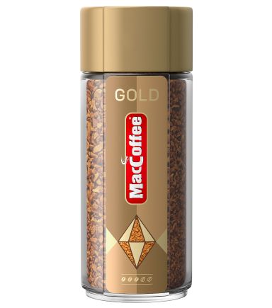 Кофе растворимый MACCOFFEE 90гр Gold ст/б 1/12шт