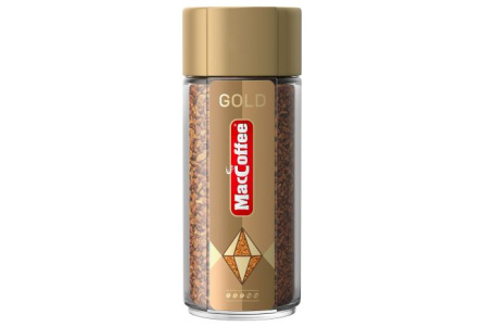Кофе растворимый MACCOFFEE 90гр Gold ст/б 1/12шт