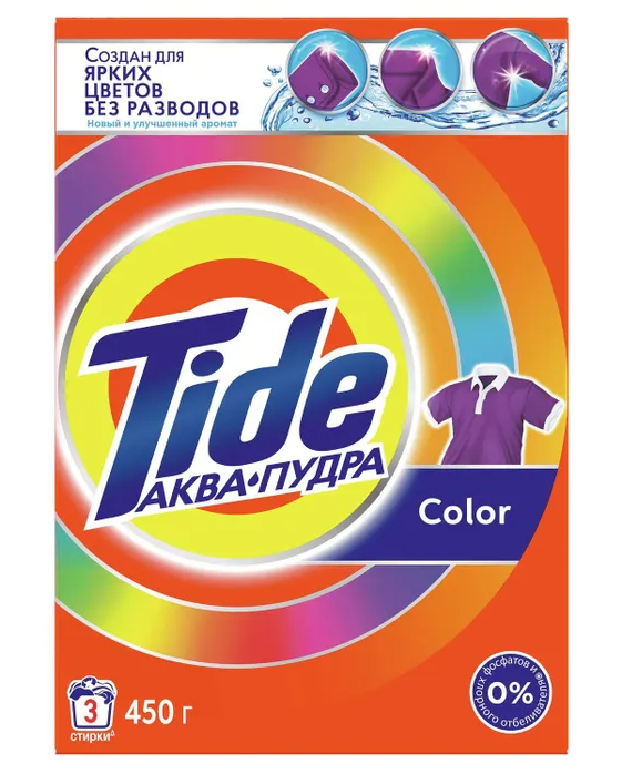 Порошок стиральный автомат TIDE 450гр Color 1/11шт