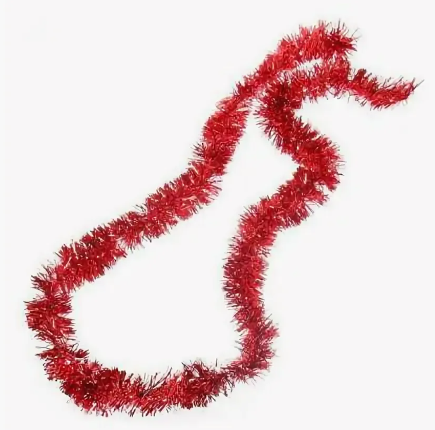 Мишура Классика с коротким ворсом 5*180см красная