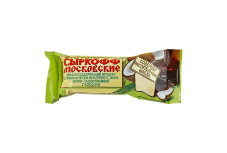 Сырок глазированный СЫРКОФФ Московские 40гр Кокос 1/20