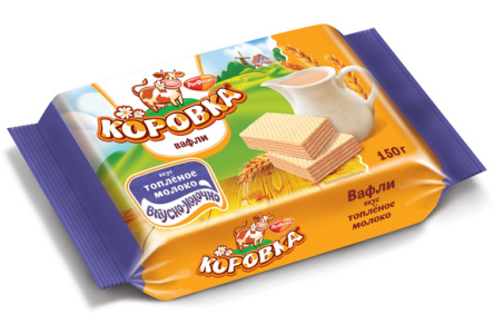Вафли КОРОВКА 150гр Топленое молоко 1/22шт Рот Фронт