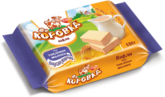 Вафли КОРОВКА 150гр Топленое молоко 1/22шт Рот Фронт