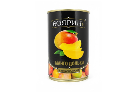 Компот БОЯРИНЪ 400мл Манго дольки в сиропе ж/б 1/12шт