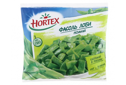 Заморож HORTEX 400гр Фасоль лоби резаная 1/14шт