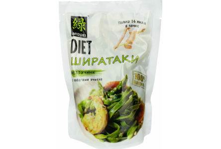 Лапша MIDORI 200гр Ширатаки феттуччине с побегами ячменя 1/12шт