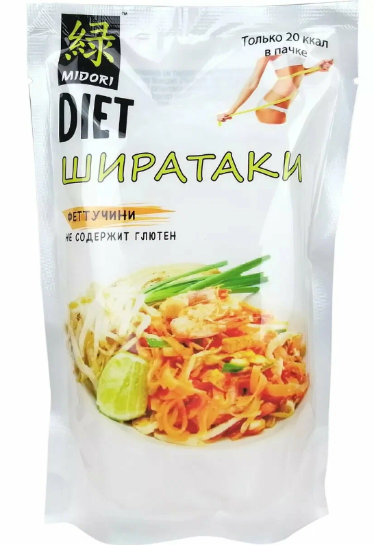 Лапша MIDORI 200гр Ширатаки феттуччине 1/12шт