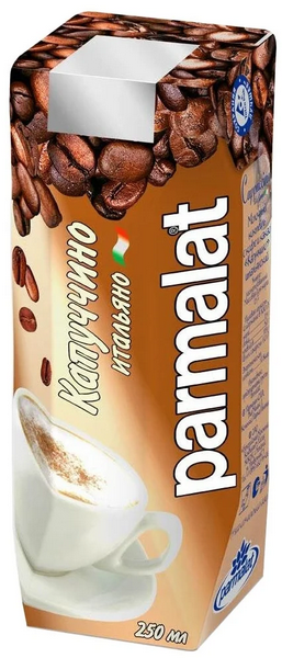 Коктейль молочный PARMALAT 250мл Капуччино Итальяно 1/12шт Продукт без заменителя молочного жира