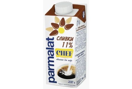 Сливки PARMALAT 200мл 11% 1/27шт Продукт без заменителя молочного жира