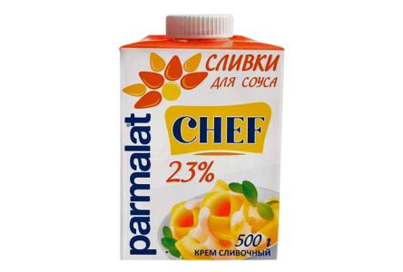 Сливки PARMALAT 500гр 23% д/соуса 1/24шт Продукт без заменителя молочного жира