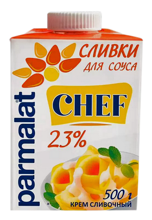 Сливки PARMALAT 500гр 23% д/соуса 1/24шт Продукт без заменителя молочного жира