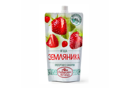 Ягода протертая САВА 280гр Земляника д/п 1/15шт