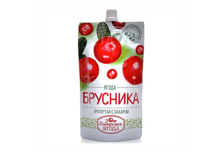 Ягода протертая САВА 280гр Брусника д/п 1/15шт
