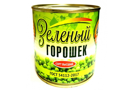 Горошек СОХРАНИМ ТРАДИЦИИ 400гр Зеленый ГОСТ в/с ж/б ключ 1/12шт