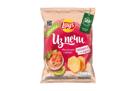 Чипсы LAYS 81гр Из печи мусс из лосося/авокадо 1/14шт