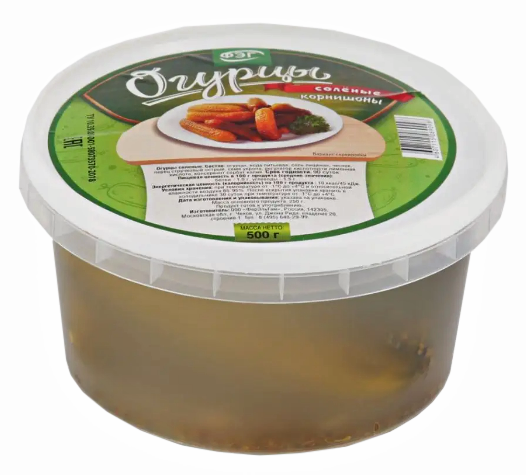 Огурцы соленые ФЭГ 500гр пл/б 1/6шт