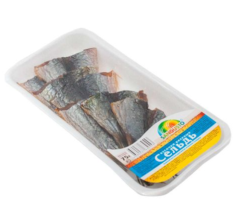 Рыба вяленая SANGUSTO 75гр Сельдь кусочки подл 1/20шт