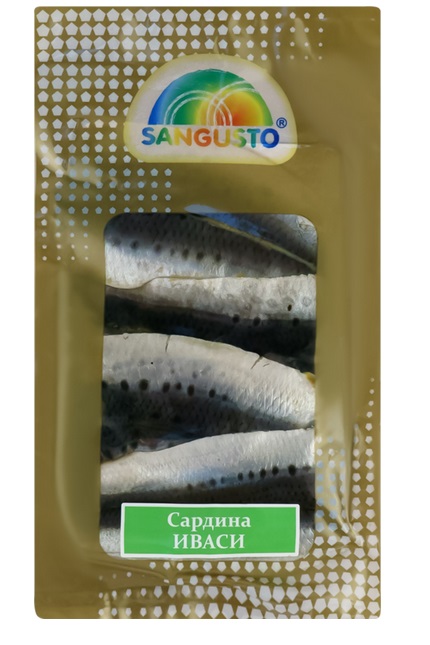 Рыба х/к Сардина SANGUSTO 200гр спинка 1/6шт