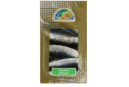 Рыба х/к Сардина SANGUSTO 200гр спинка 1/6шт