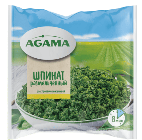 Заморож AGAMA 400гр Шпинат размельченный 1/12шт