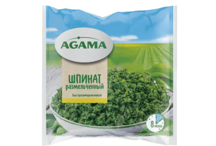 Заморож AGAMA 400гр Шпинат размельченный 1/12шт