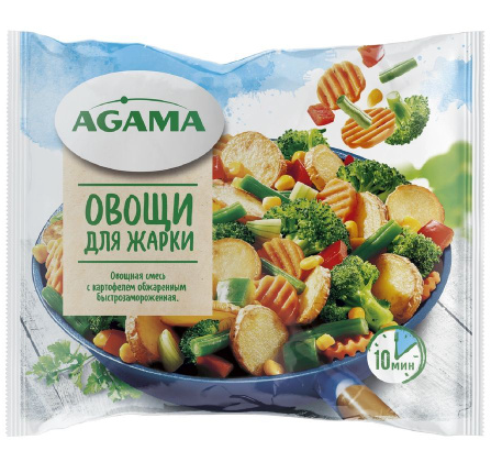 Заморож AGAMA 400гр Овощи д/жарки 1/12шт