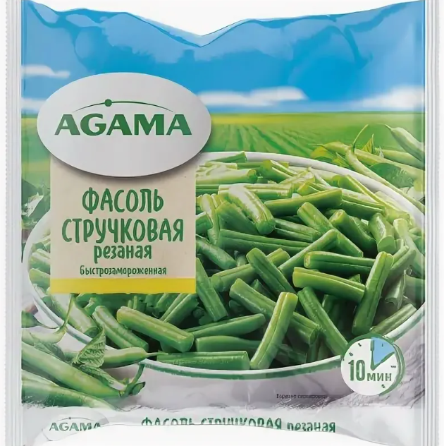 Заморож AGAMA 400гр Фасоль стручковая резаная 1/14шт