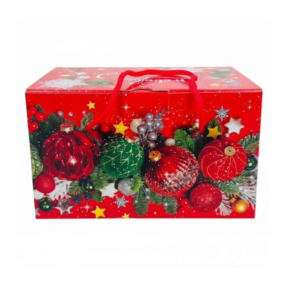 Подарок новогодний ШАРЫ НА КРАСНОМ 700гр 1/12шт №016