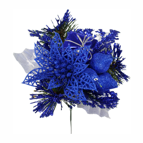 Букет еловый декоративный 120х150х180мм красный