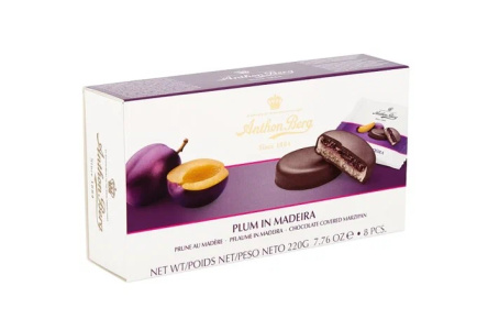 Набор конфет ANTHON BERG 220гр Марципан слива в мадейре 1/12шт