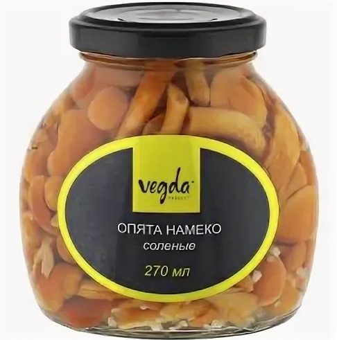 Грибы маринованные VEGDA 270мл Опята намеко ст/б 1/12шт
