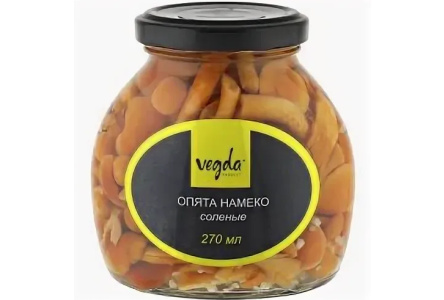 Грибы маринованные VEGDA 270мл Опята намеко ст/б 1/12шт