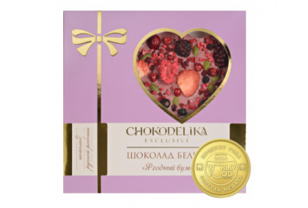 Шоколад белый CHOKODELIKA 150гр Ягодный бум 1/8шт