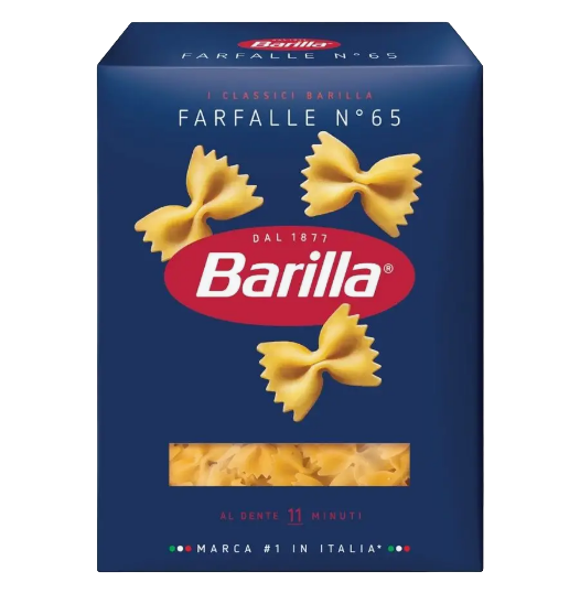 Макаронные изделия BARILLA 400гр Farfalle 1/12шт №65