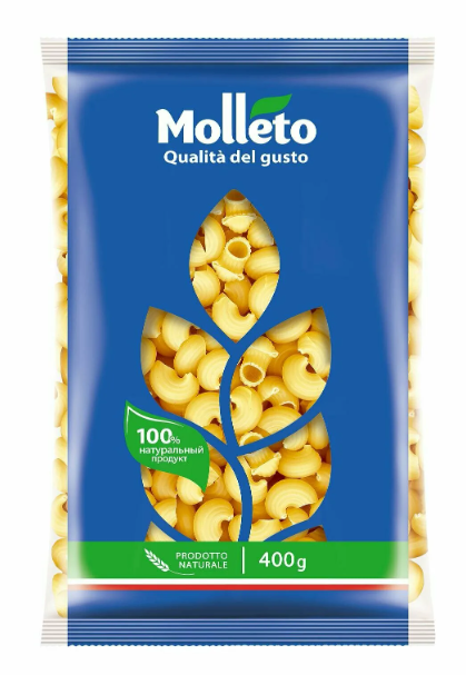 Макаронные изделия МАКФА MOLLETO 400гр Гребешки петушиные 1/20шт